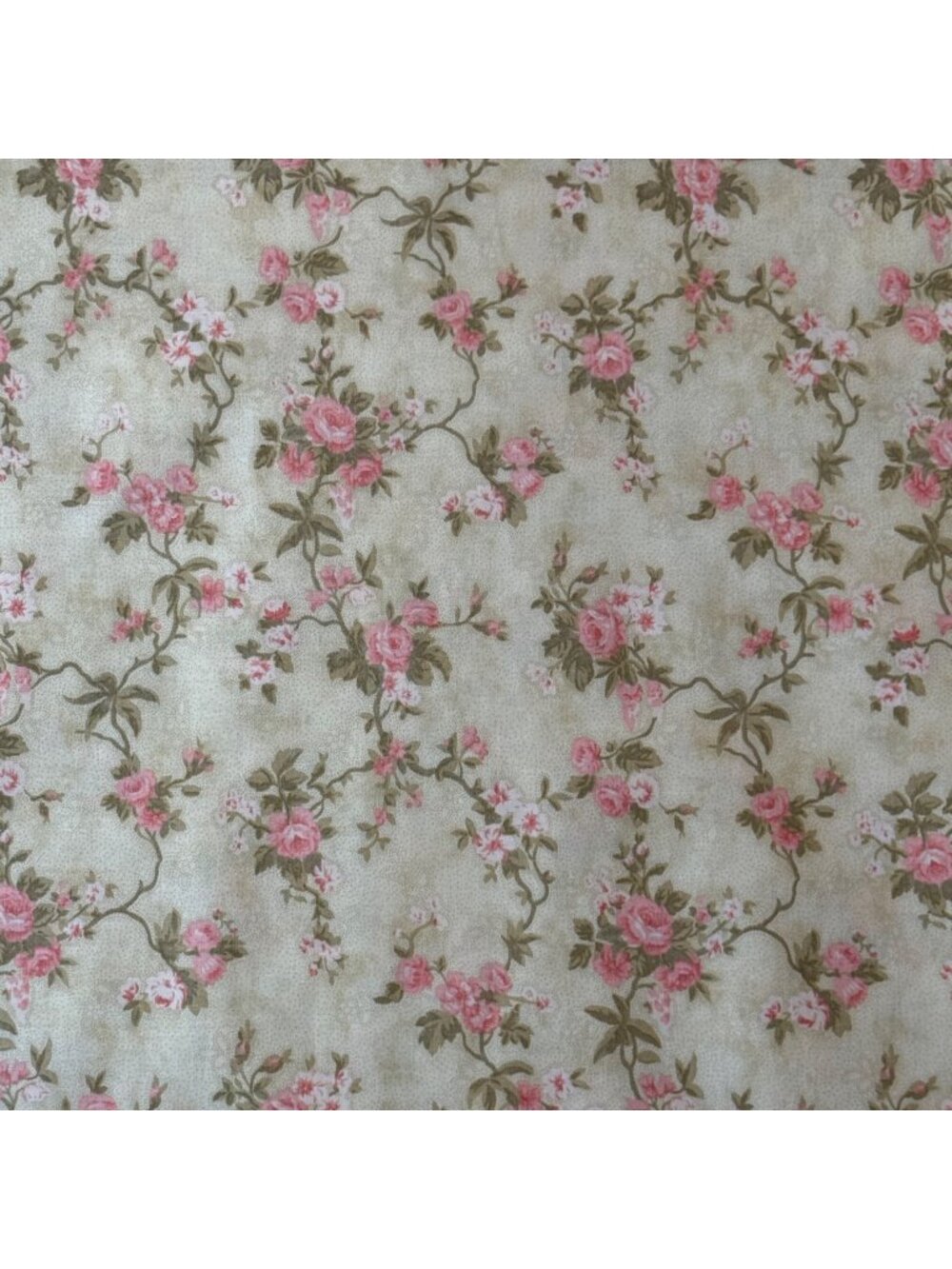 New Moda Fabric Moondance By Robyn Pandolph Floral Sm Pink Roses On Green 4+ YDS